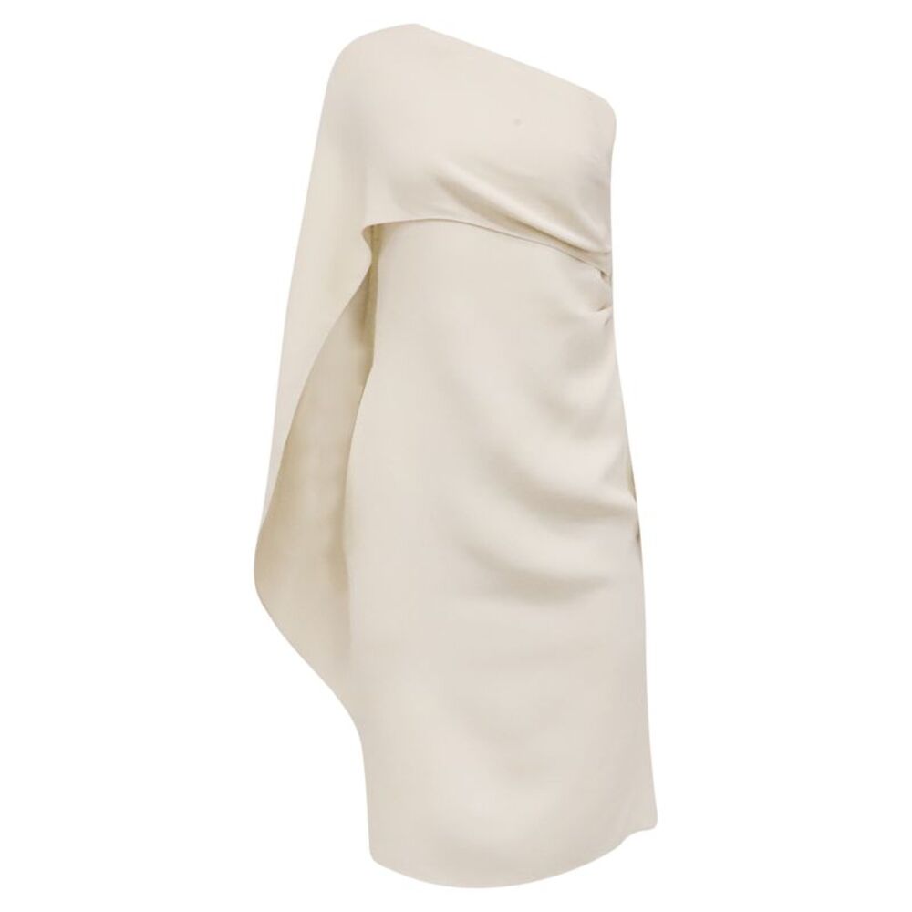 Ralph Lauren Purple Label One-Shoulder Mini Dress in Ivory Silk